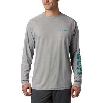 Columbia Terminal Deflector Long Sleeve, Sudaderas Grises Verdes Claro Para Hombre | 465710-TRC